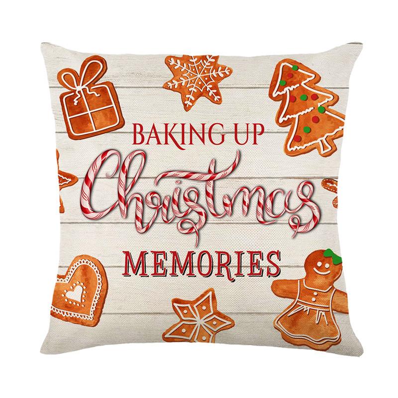 New Christmas Gingerbread Cushion Cover Gingerbread Baked Living Room Seat Decoration Cushion Cover Bedside Cushion