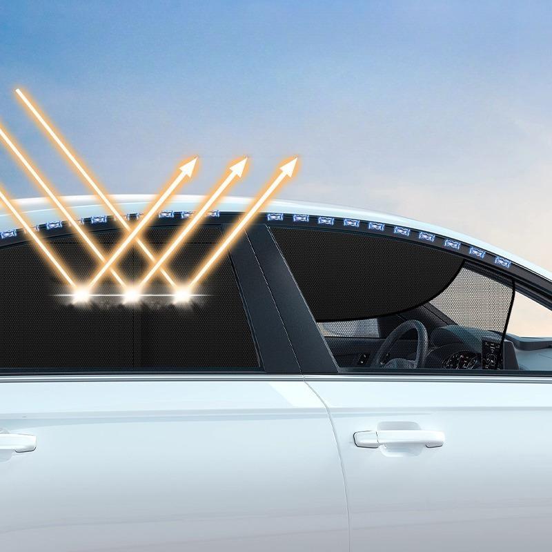 Summer Car Magnetic Sunshade Insulation Mesh Breathable Curtains - Easy Install Car Window Sunshade for Vehicle Insulation