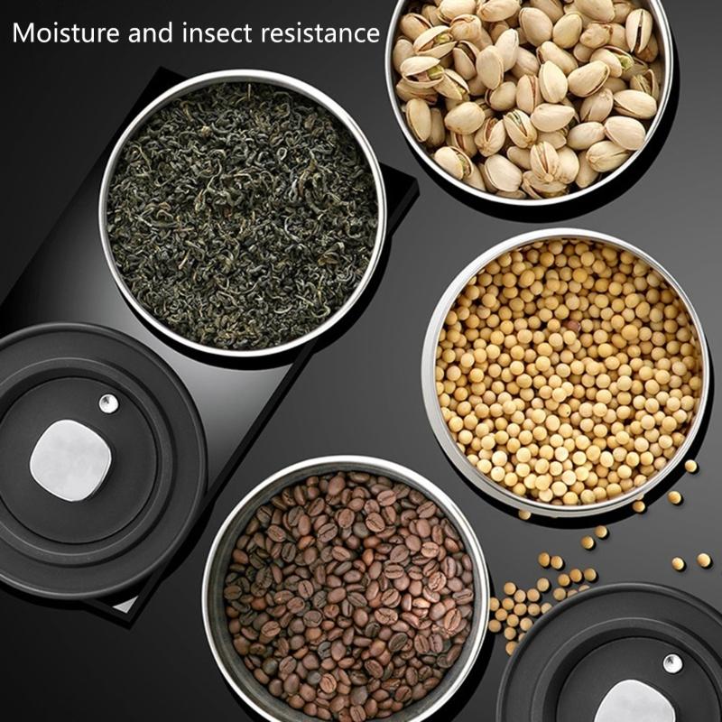 Stainless Steel Airtight Coffee Bean Container for Grounds Tea Sugar Nut Beans