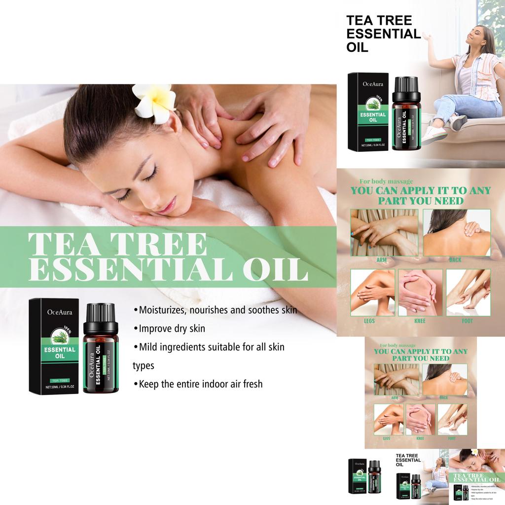 Oceaura Tea Tree Essential Oil For Silky Smooth Skin With Refreshing Aroma And Muscle Relaxation