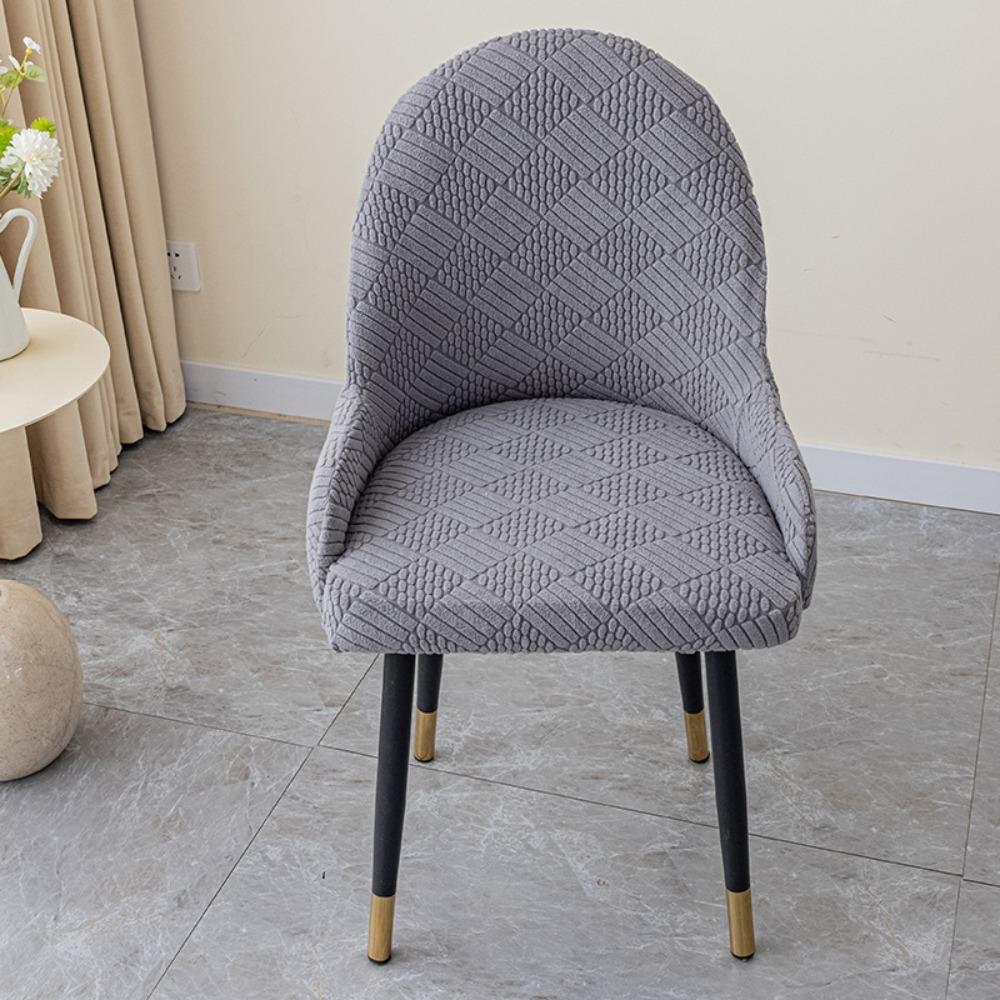 Elastic Stretch Curved Armchair Slipcover Knitted Patterned Solid Colour Chair Cover Non-slip Washable Armchair Cover