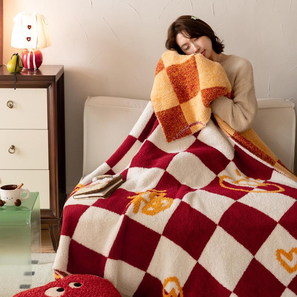 Halbseitige Plüschdecke im koreanischen Blogger-Stil für Sofa oder Büro