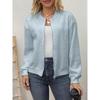2025 Women's Elegant Ribbed Knit Zipper Jacket (Solid Color)