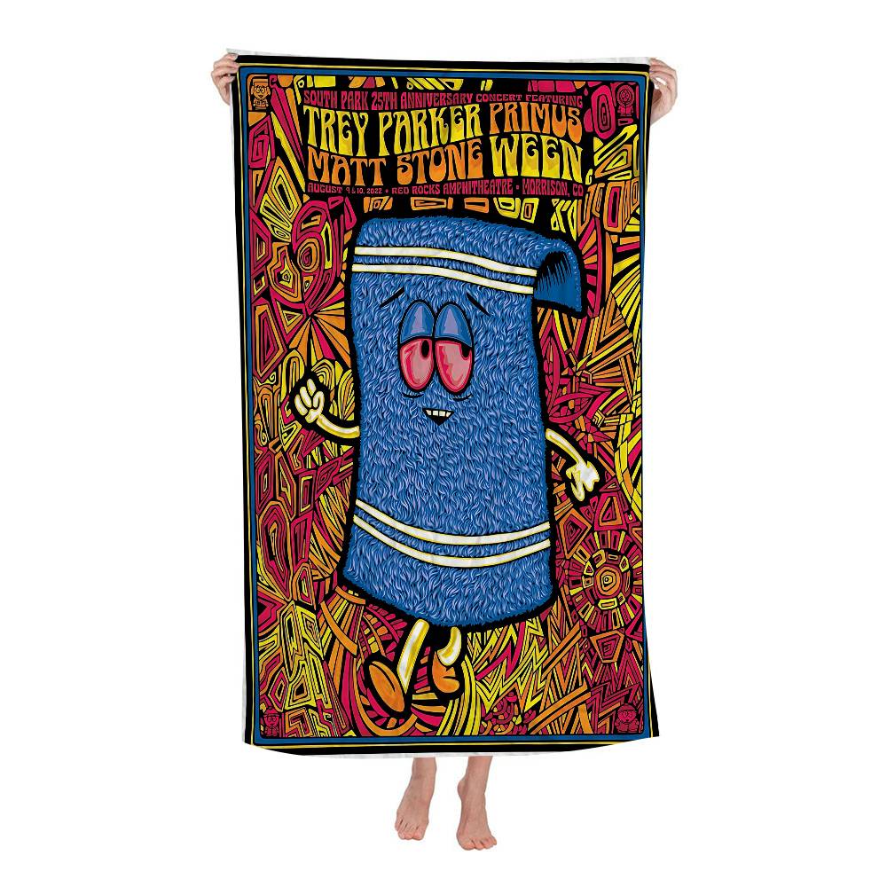 Amine S-South Cartoon P-Park Beach Towels Shower Towel Sauna Travel Spa Microfiber Quick Dry Gym Accessories Cute Room Decor