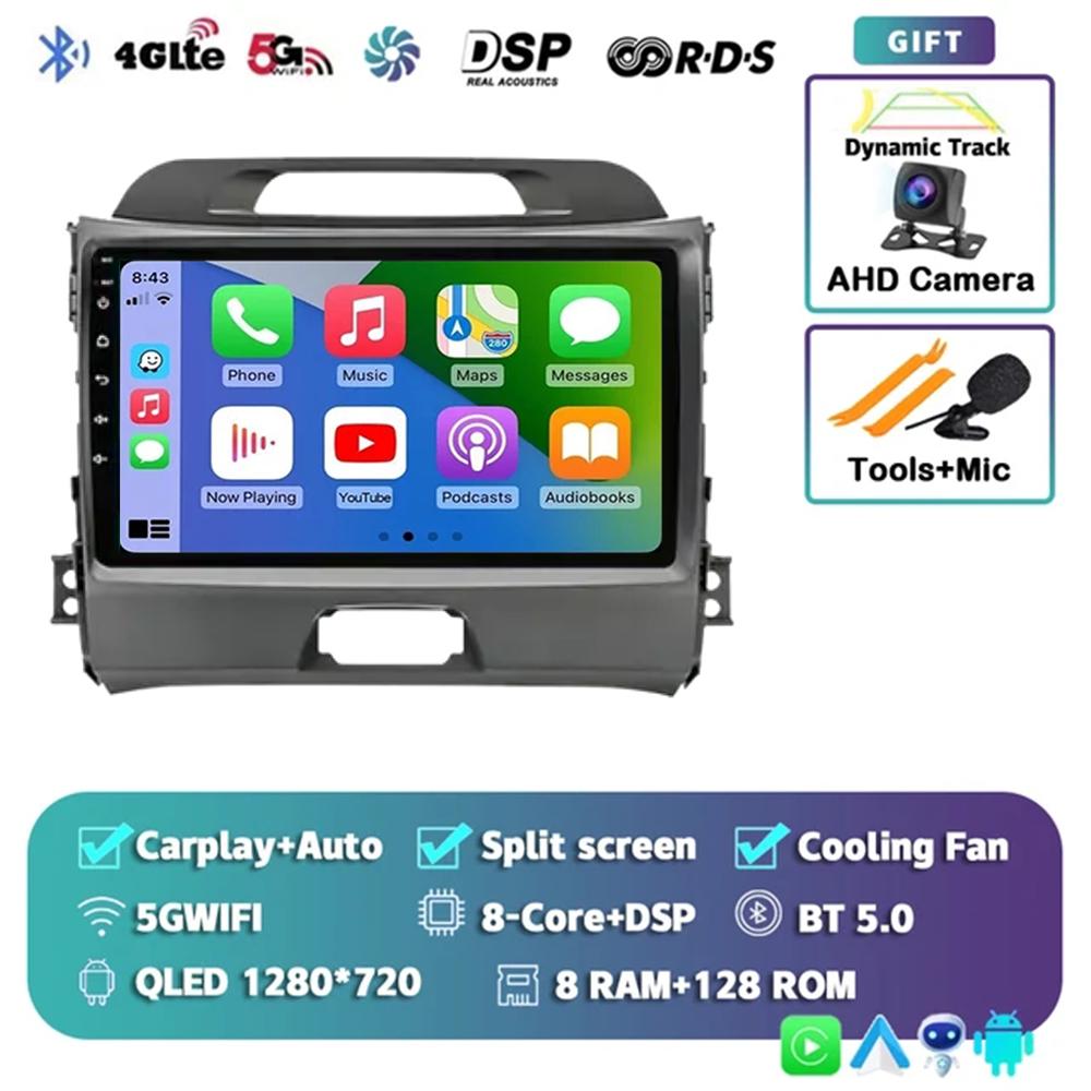 Android 14 Carplay Auto For Kia Sportage 3 2010 2011 2012 2013 3014 - 2016 Car Radio Multimedia GPS Player Stereo Video WiFi+4G