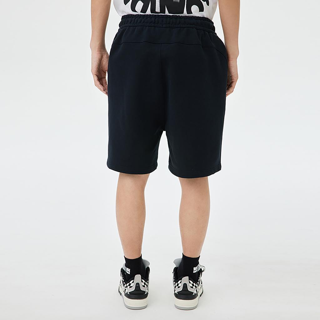 Li Ning Golden Era Letter Embroidery Loose Straight Leg Five-Point Shorts Men shorts Black AKST051-2