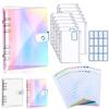 Sticker Envelope Budget Sheets A6 PVC Notebook Binder Cover Planner Clear Pockets Loose-Leaf Folder