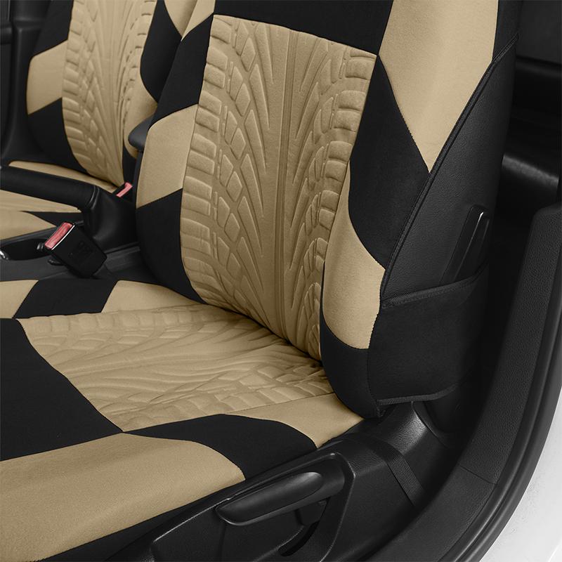 2 Piece Car Seat Cover, Universal, Tyre Tread Print, Front Car Seat Protectors Suitable for Most Car Seats