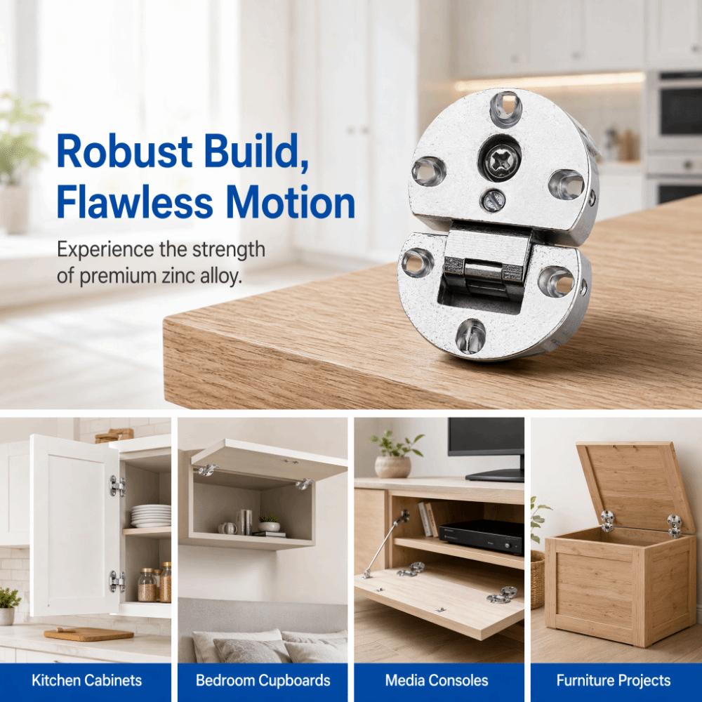 2pcs Silver Cabinet Door Hinge Hidden Folding Table Hinge Small Flap Door Hinge Furniture