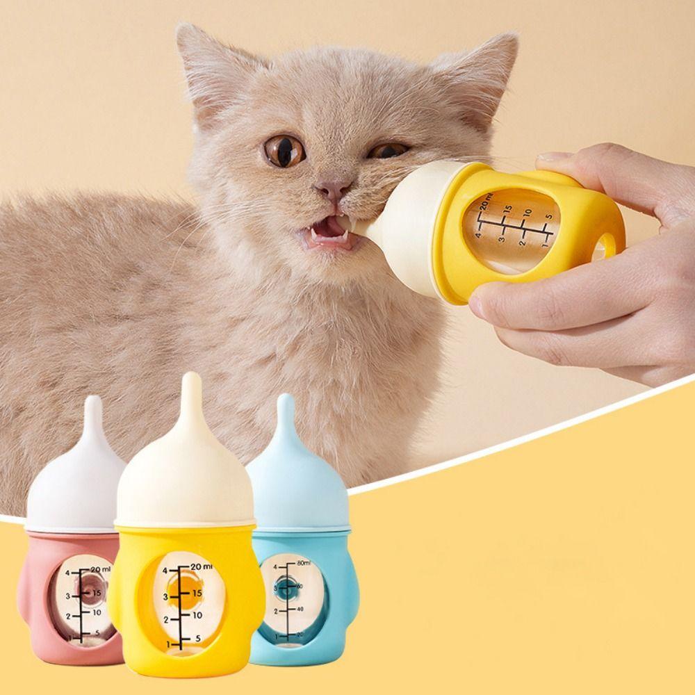 Bite Resistance Puppy Milk Feeder 20/80ML Kitten Feeding Bottle Kitten Nipple Bottle  for Feeding