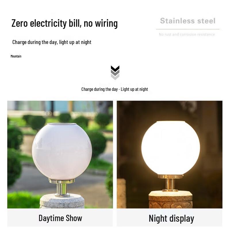 UOSU Solar Sphere Pillar Light, 40cm