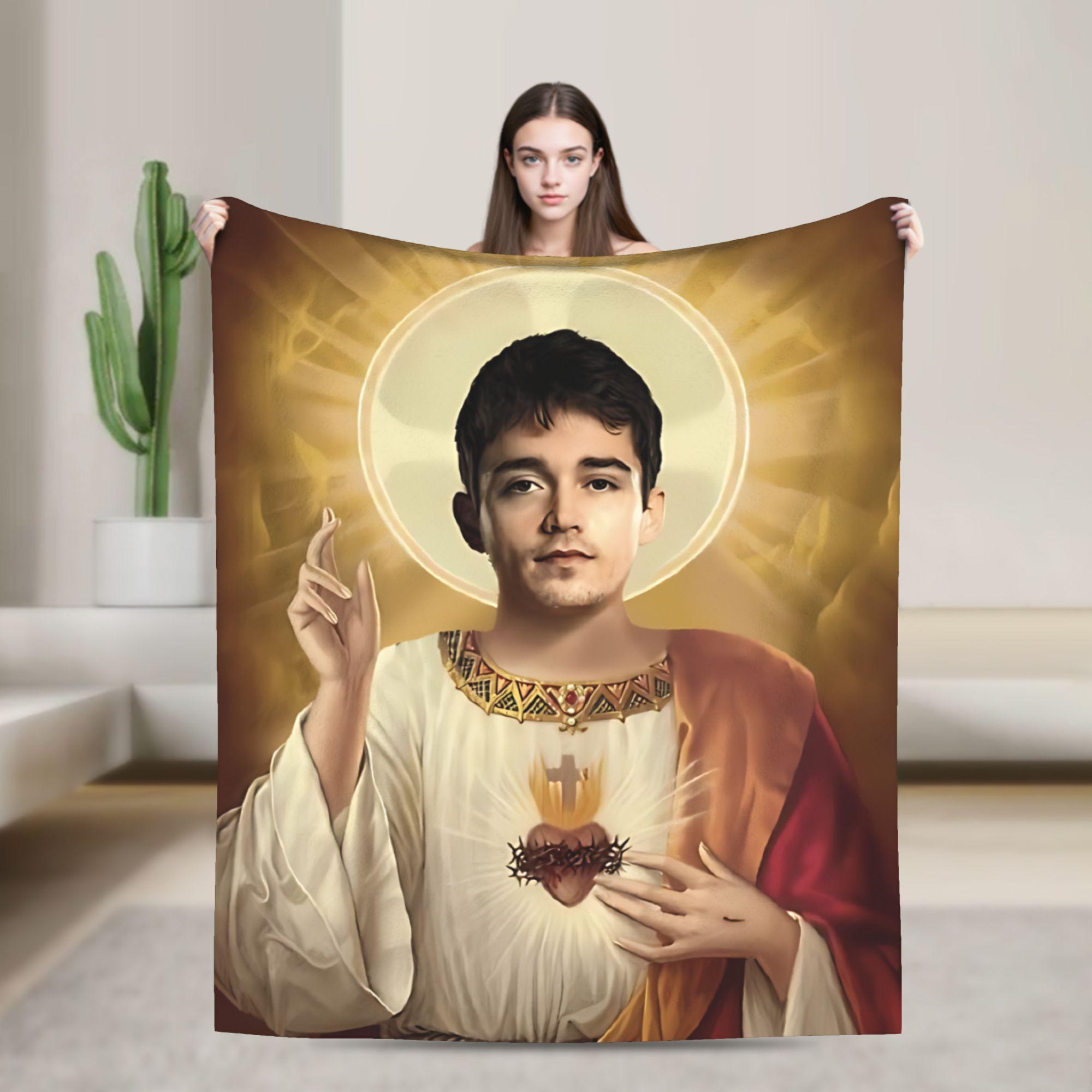 Charles Leclerc Jesus Blanket Fleece All Season Portable Lightweight Throw Blanket for Sofa Couch Bedding Throws 75X95CM