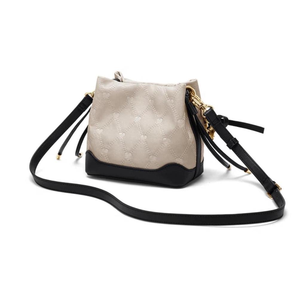 Cnoles Bucket Bag, Women's Crossbody Bag, Shoulder Bag, Light Heart-Shaped Quilted Bag,