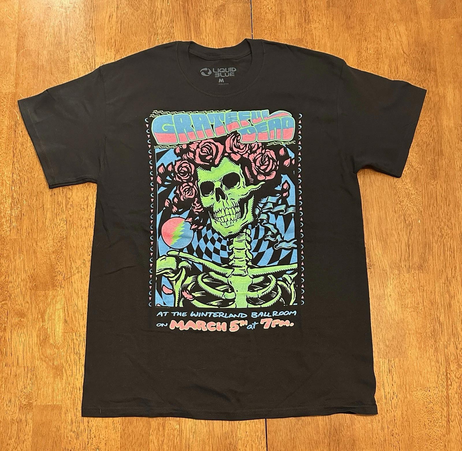 Grateful Dead Live At The Winterland Ballroom T Shirt Medium Liquid Blue Modern S