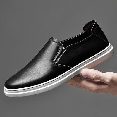 Mens Casual Luxury Brand Men Genuine Leather  Comfy Breathable Fashionable Driving Shoes Men Lazy Flats