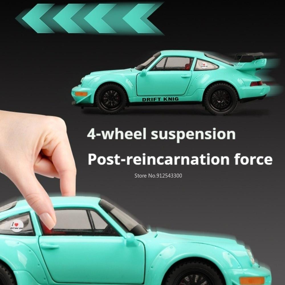 1:32 Scale 964 Gt3Rs Alloy Model Car Toy Doors Opened Metal Diecast Sound Light Vehicles Models Collection Of Ornaments