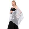 Hollow Out Tassel Wrap Tulle Evening Dress Scarf Embroidery Sequins Shawls  Belly Dancing Belt