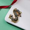 Letter Shaped Brooch Scarf Clothes Decorative Brooch Breast Pin Pearl Rhinestone Badge Jewelry A
