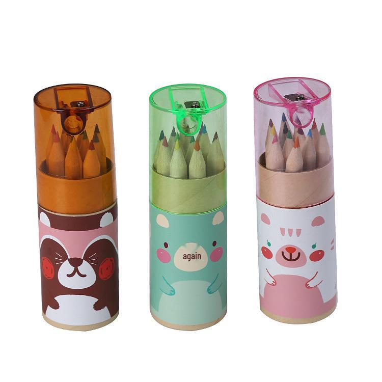 Cute Bear 12-Color Children's Coloring Pencils - Cartoon Stationery Gift Set