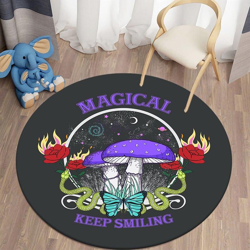 Ronde Tapijt Voor Woonkamer Hippie Paddestoel Karpetten Zon En Maan Slaapkamer Tapijt Vloermat Room Decor