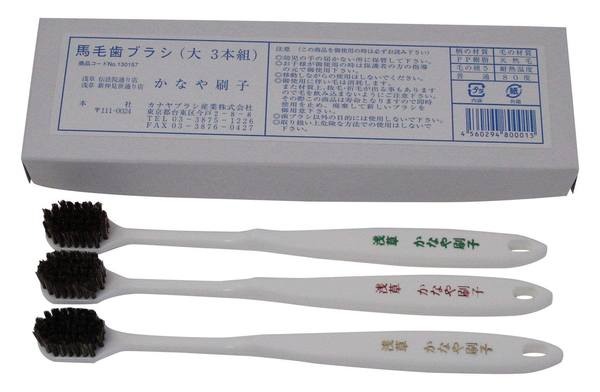 

Kanaya Brush Horsehair Toothbrush Large (Pack of 3)