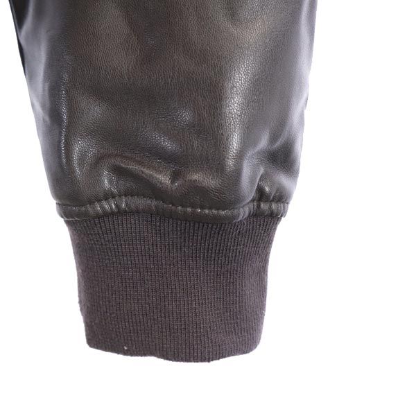Armani Jeans Faux Fur Lining Zip Jacket 48 Black Series Logo Men's Used