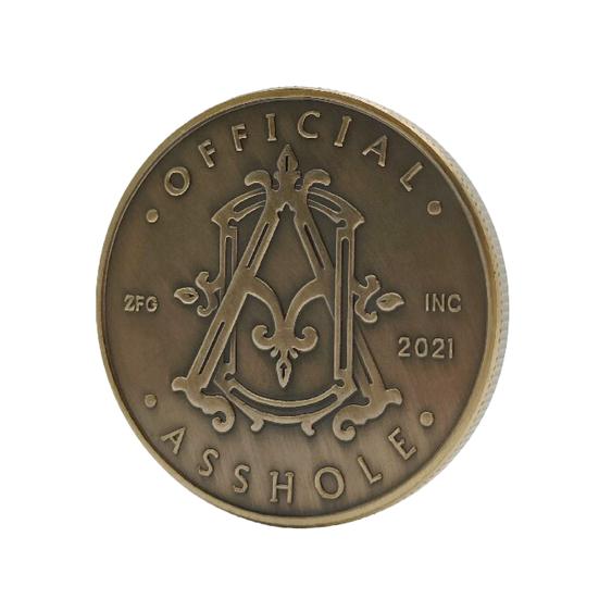 Middle Finger Commemorative Medal Vintage Round Dickhead Award Official Asshole One-finger Salute Metal Collection Coin Festival Keepsake Funny Gag