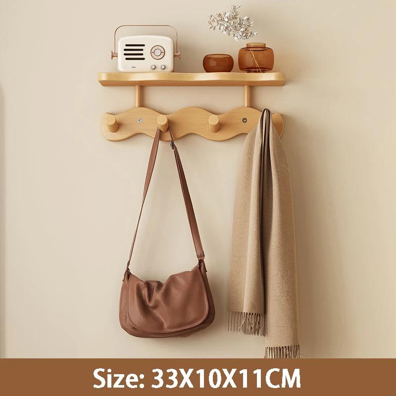Entrance Hall Coat Rack Wall Mounted Clothes Scarf Storage Hooks Interior Clothing Bag Keys Organizer Hangers with Storage Rack