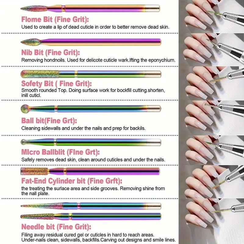13 pcs Professional Ceramic Nail Drill Bit Set with Box - Electric Manicure Nail File Bit for Acrylic Gel, Nails