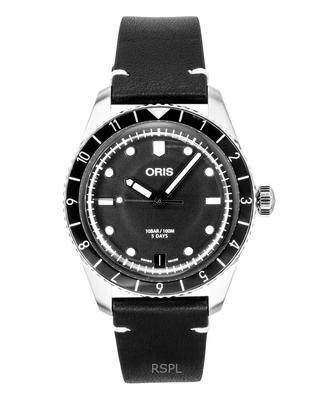 Divers Sixty Five 12H Bracelet Cuir Cadran Noir Automatique 01 400 7772 4054-07 5 20 82 100M Montre Homme