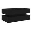 LED Coffee Table In Black Oak Look 90 X 50 X 40 Cm