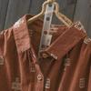 Retro Artistic Spring 2026 Long Sleeve Cotton Linen Base Layer Shirt