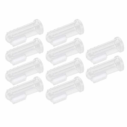 Baby Finger Toothbrush, Silicone Finger Toothbrush for Toddlers (Pink Shell)