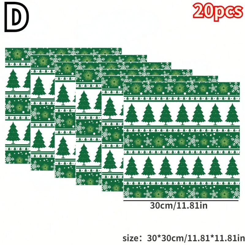 20 stuks Kerst Vetbestendig Voedsel Inpakpapier Anti-Olie Wrappers voor Sandwiches Hamburgers Gefrituurde Kip Tray Liners