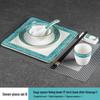 Set di stoviglie smaltate in stile cinese: Set di 4 ciotole, piatti e stoviglie in ceramica per uso in ristoranti e hotel