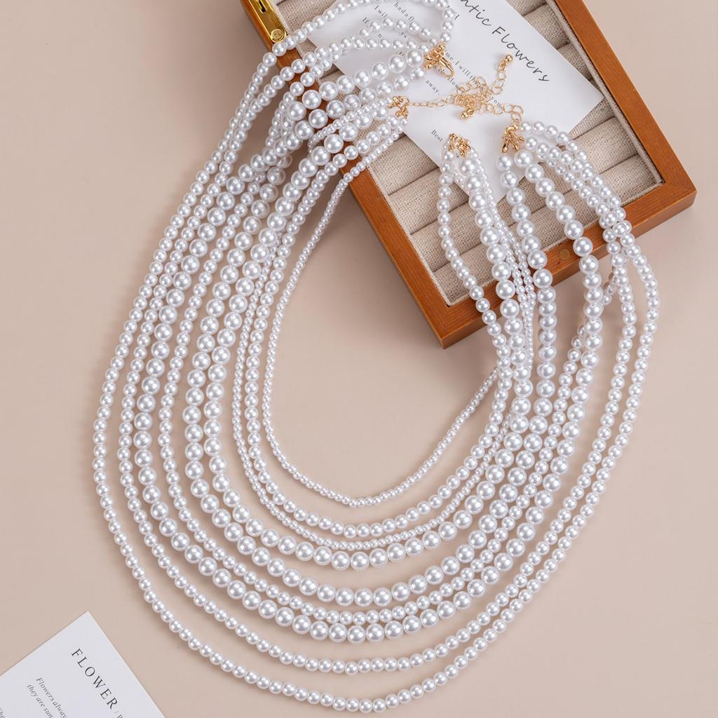 ZA hot sale, French pearl exaggerated pearl collarbone sweater chain, multi-layer items
