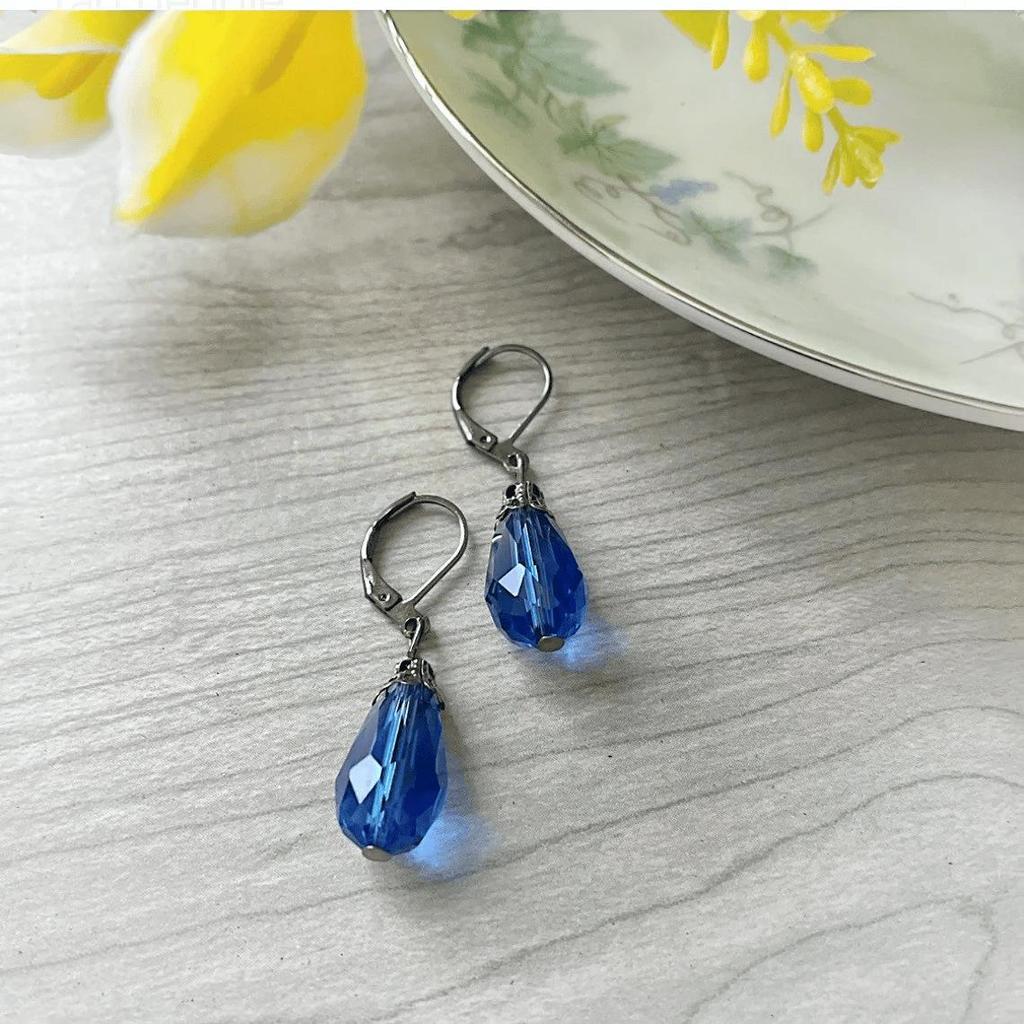 Victoriaanse Era Waterdruppel Kristallen Oorbellen in Retro Barokke Stijl Sieraden
