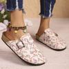 Mode Damslippers Casual Mysiga Sandaler Mode Mules Slippers Damer Nya Retro Enfärgade Platta Damskor Baotou Tofflor Damer