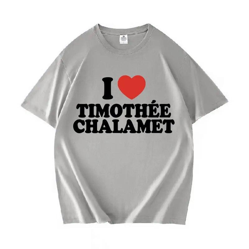 I Love THC Timothee Letter Graphic T Shirt Unisex Women Fashion O-Neck Short Sleeve T-shirts Casual 100% Cotton Oversized T-shirt