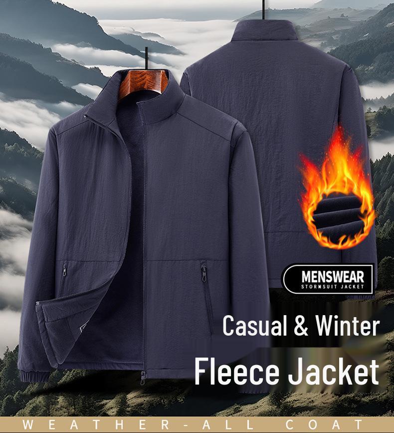 2024 Autumn Men's Outdoor Casual Jacket for Middle-Aged & Elderly with Stand-Up Collar