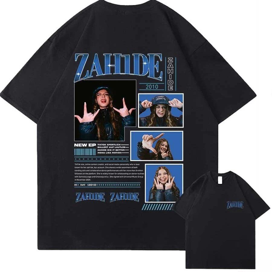 Y2k Fashion Tops 202526 Zahide Merch Printed CottonTshirt Hiphop Streetwear Oversized Tops Breathable Casual Loose T Shirts