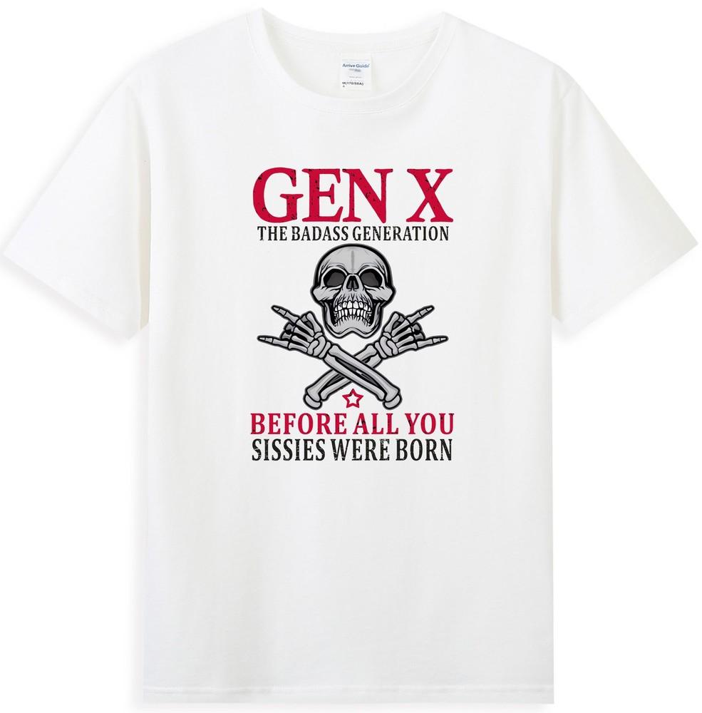 Generazione X Prima che Nascessero Tutte Voi Fifone T-shirt Unisex con Teschio e Roccia