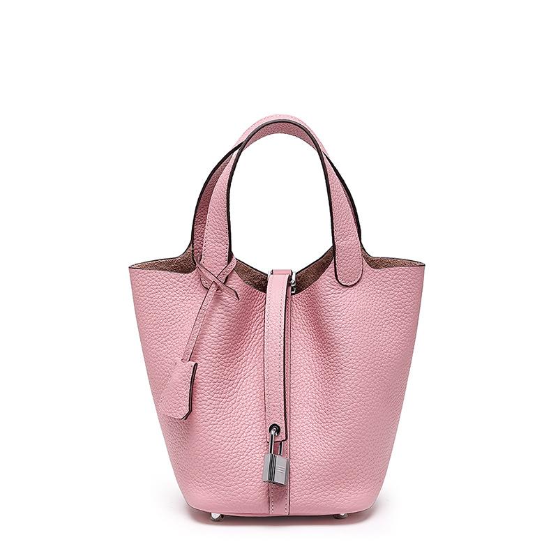 [New] High-quality First-layer Cowhide Niche Vegetable Basket Handbag Female, Genuine Leather Large-capacity High-end Bucket Bag