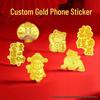 Individueller reiner Gold-Telefon- & Kühlschrankaufkleber - Personalisierbar nach Bild/Muster, Perfekt für Geschäftsgeschenke