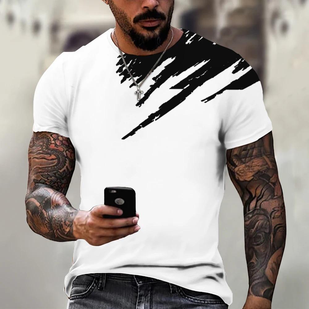 T-shirt imprimé 3D pour hommes, pulls d'été à col rond, grande taille, manches courtes, chemise pour homme, t-shirts à la mode, vêtements surdimensionnés pour hommes, haut de luxe