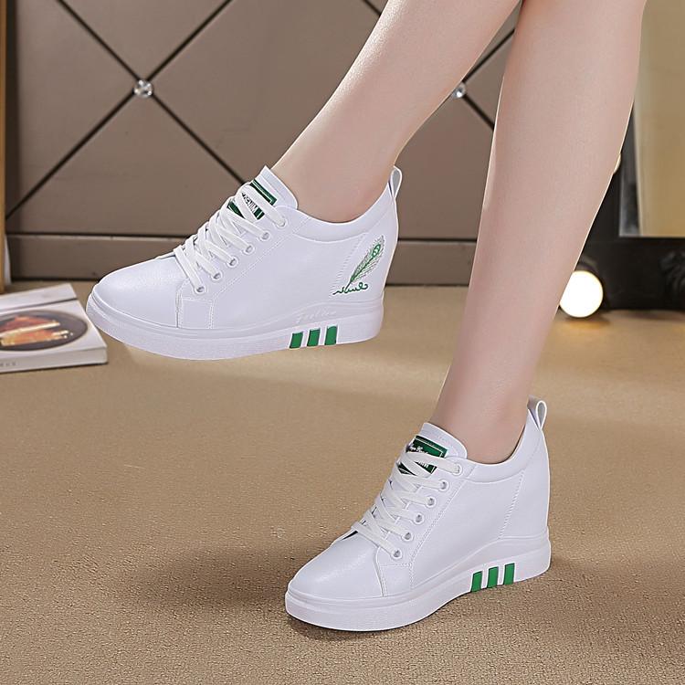Inner Height-increasing Women's Shoes Autumn and Winter New Casual Shoes Lace-up Sports Shoes Thin Versatile Board Shoes Women