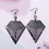 Retro Geometric Rhinestone Metal Hollow Alloy Earrings for Women