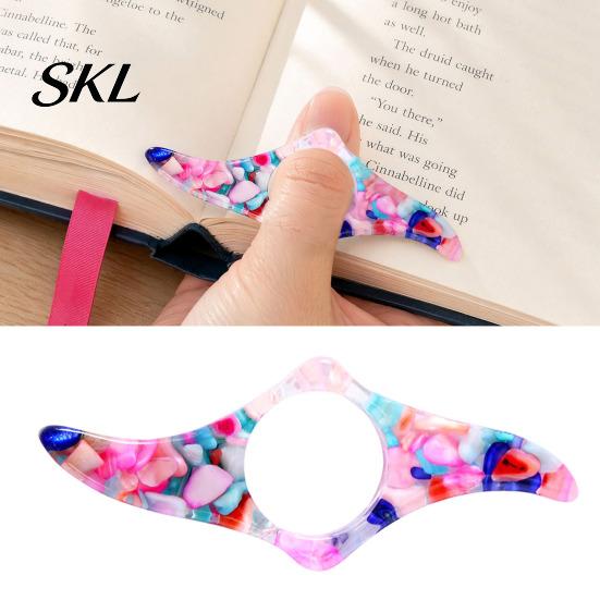 Reading Aid Tool Thumb Book Page Holder for Reading, Glitter Stone Piece Ring Holder, Opener Bookmark Students Lovers Clip