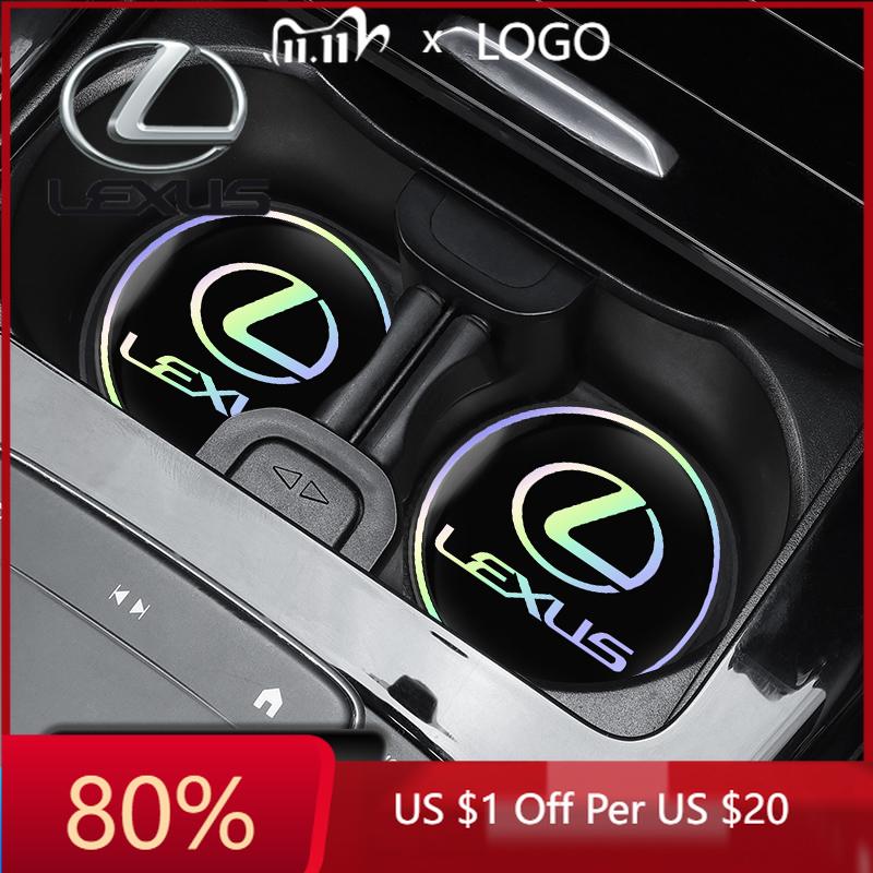 2026 Hot Interior Stickers 2Pcs Car Water Cup Mat Auto Interior Storage Pad Accessories For Lexus FSPORT LBX NX RX 350h 450h ES WA1