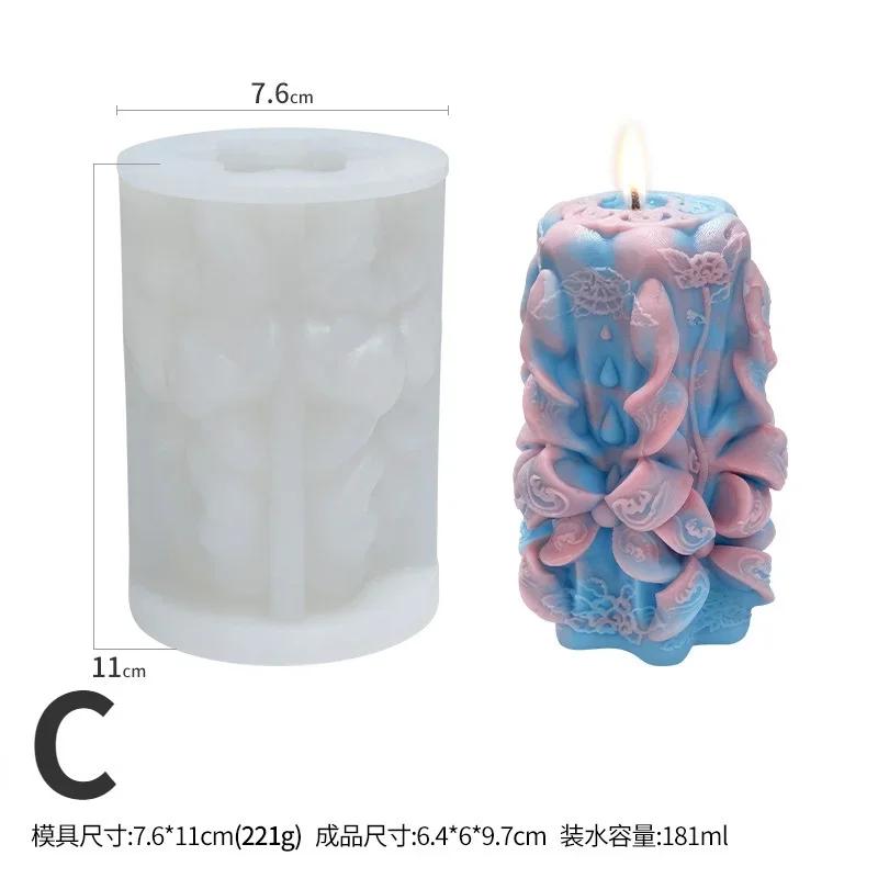 Nuevo Molde de Silicona Tallado Creativo para Velas para Velas de Aromaterapia DIY, Adornos de Yeso, Jabón, Molde de Resina Epoxi, Fabricación de Artesanías